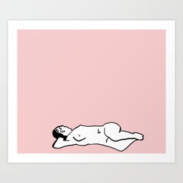 Woman in Pink Art Print