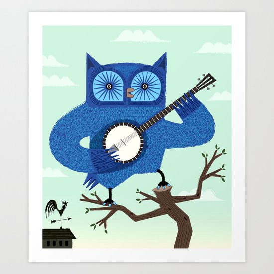 The Banjowl Art Print