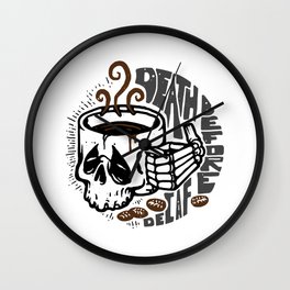 Death Before Decaf Wall Clock | Cappucino, Graphicdesign, Bones, Coffees, Skeleton, Caffein, Bone, Coffeeaddiction, Typo, Curated 