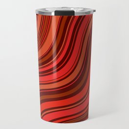 70s Wavy Lines | Red, Orange and Brown Travel Mug