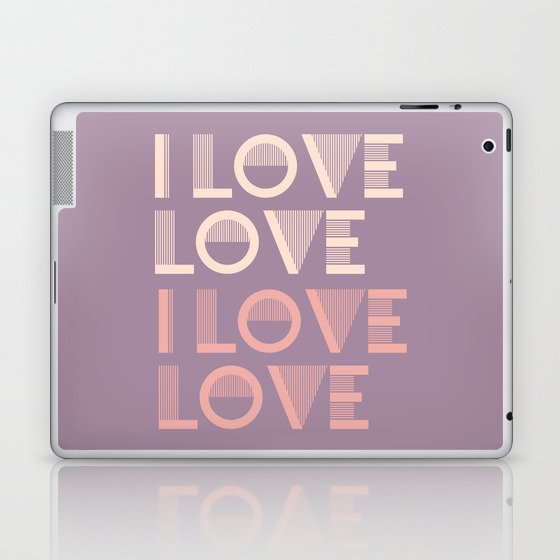 I Love Love - Lavender Purple & Pink pastel colors modern abstract illustration  Laptop & iPad Skin