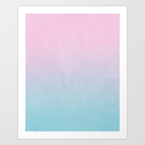 Dream fade pastel tropical chill painting abstract art for minimalist Art Print