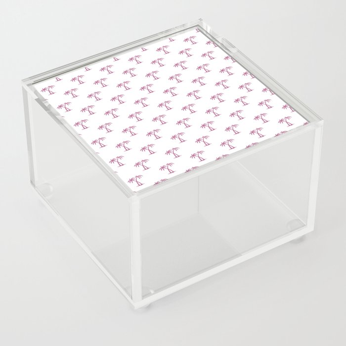 Magenta Palm Trees Pattern Acrylic Box