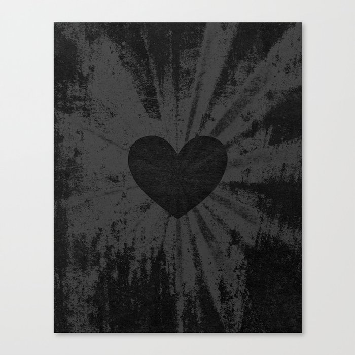 Black heart Canvas Print