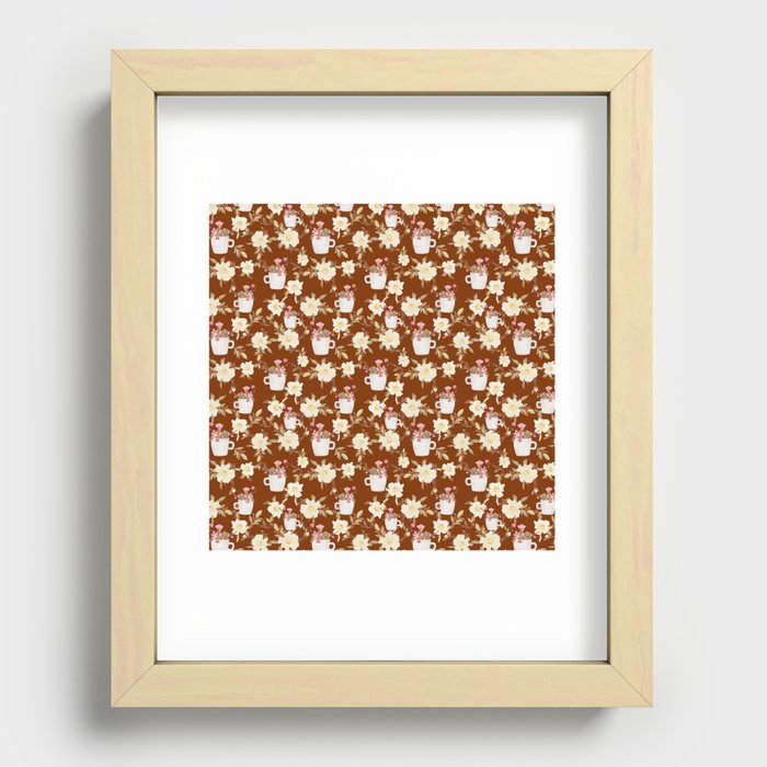 COFFEE & FLOWERS Recessed Framed Print