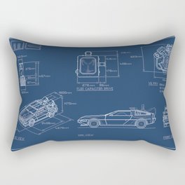 DMC DeLorean Blueprint Rectangular Pillow