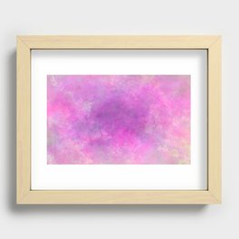 Pink watercolor marble stains Recessed Framed Print