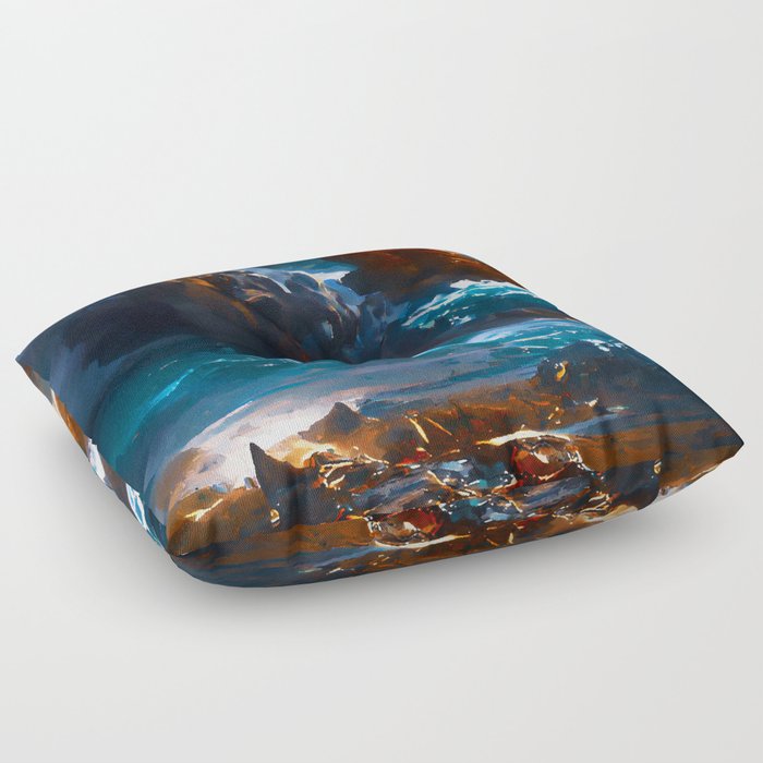 Stormy Ocean Floor Pillow