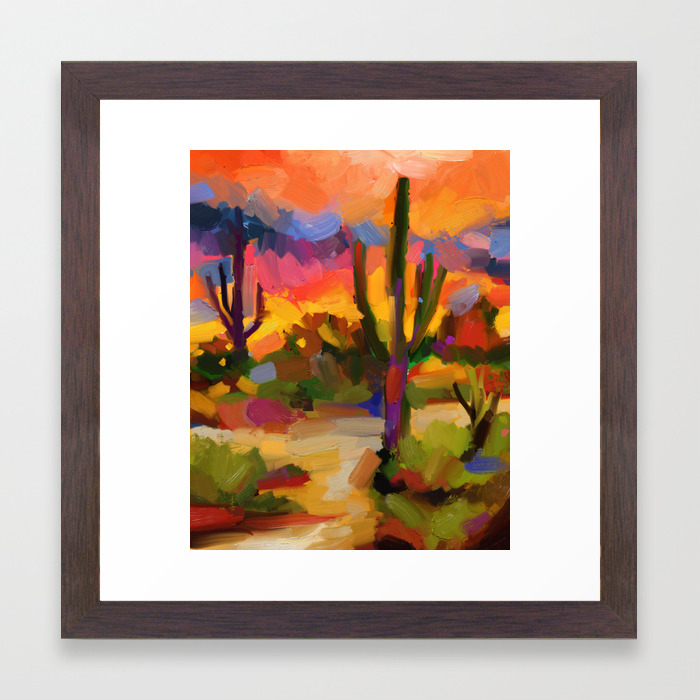 Desert Sunset Painting Impressionism Expressionism Loose Art Framed Art Print By Kylieprints Society6
