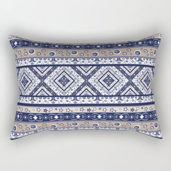 Abstract ornament. Rustic . Stripe. Rectangular Pillow
