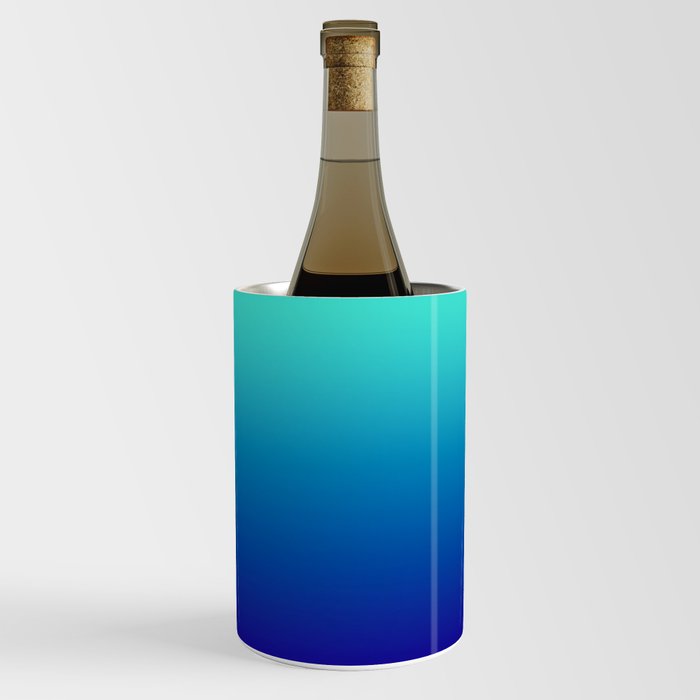 Turquoise Ultramarine Blue Gradient Wine Chiller