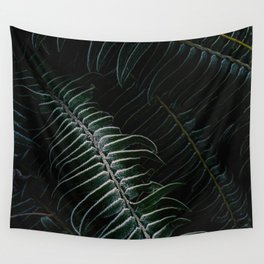Deep green bracken with frost coating Wall Tapestry
