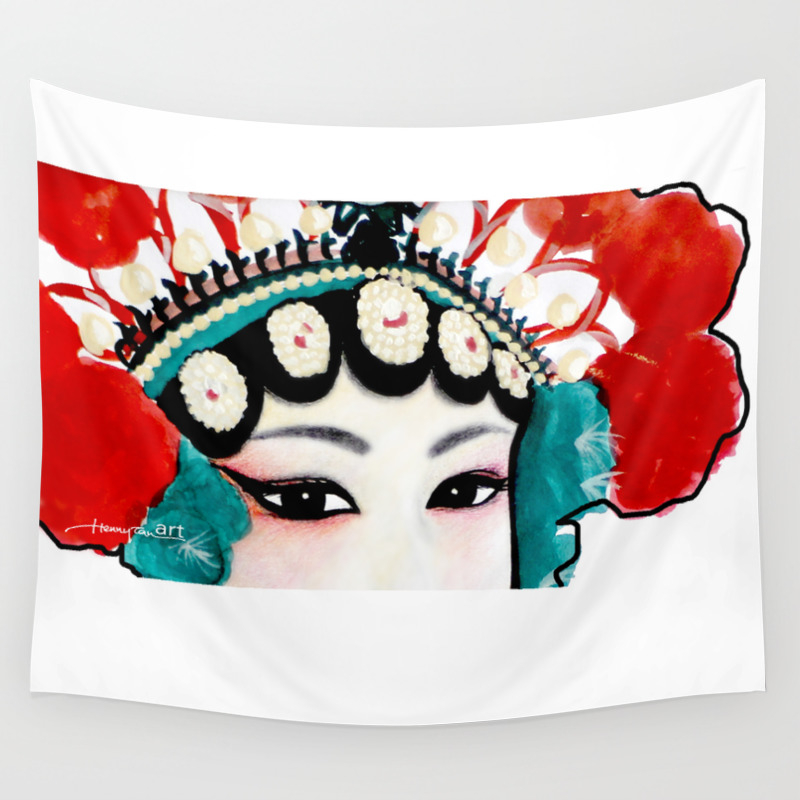 Chinese Opera Girl With Sexy Beautiful Eyes Water Colour Painting