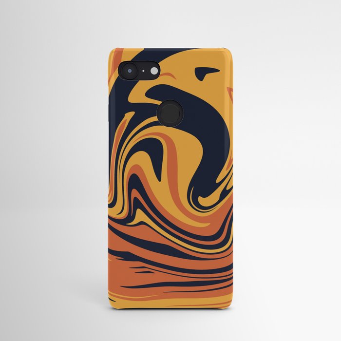The orange, dark blue and yellow colored pattern. Android Case