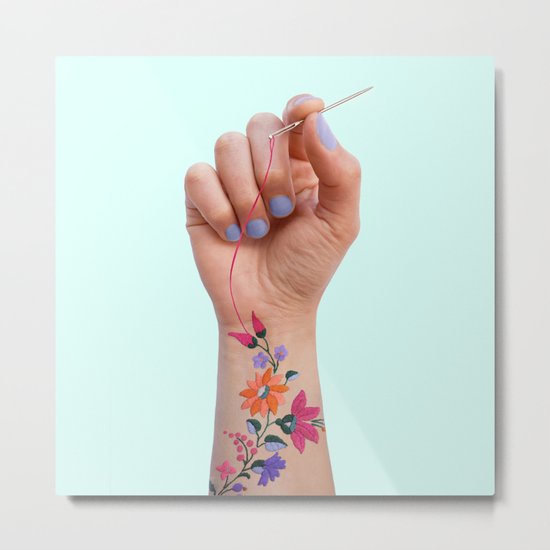 SEWING TATTOO Metal Print