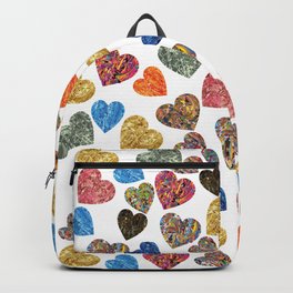 Seamless Colorful Hearts Pattern Backpack