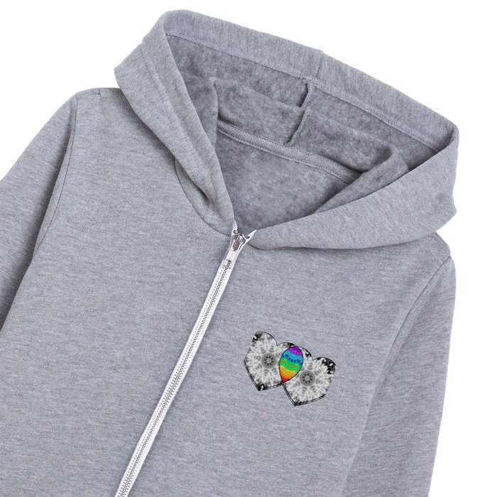 You Color My World - Colorful Love Heart Art Kids Zip Hoodie