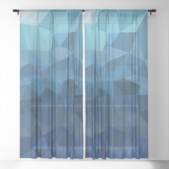 Blue Geometric Sheer Curtain By Artsimo Society6
