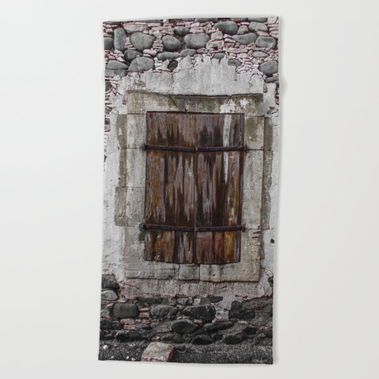 Wooden Window Beach Towel
