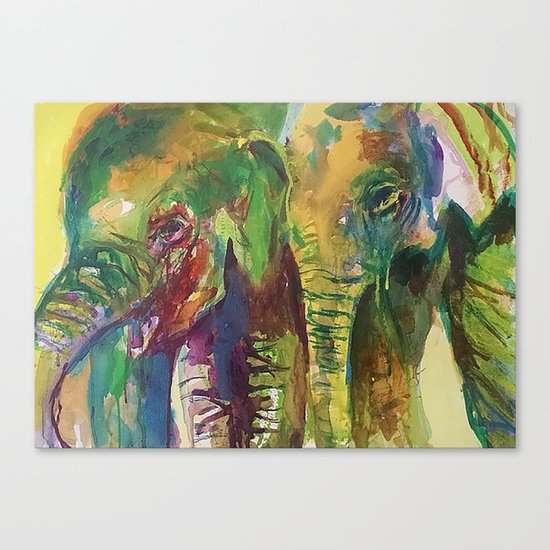Elephant Pals Canvas Print
