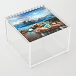 Turquoise agate gem stones somewhere in the North Pole Acrylic Box
