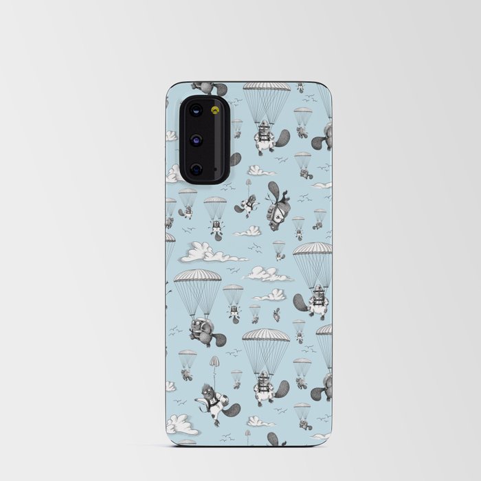 Parachuting Beavers - Blue & White Android Card Case