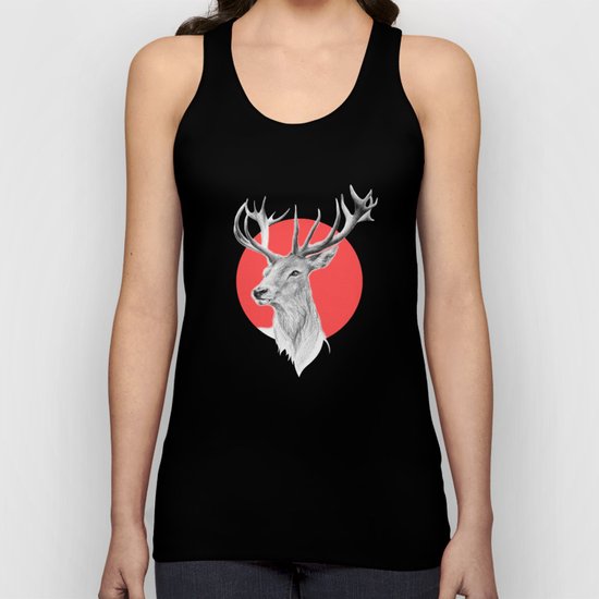 Deer | red Unisex Tank Top
