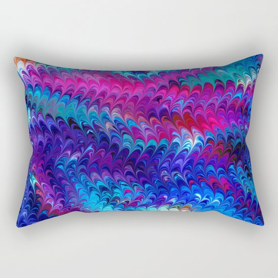 Colorful abstract waves Rectangular Pillow