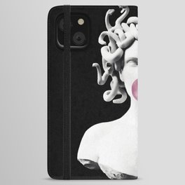 Medusa blowing pink bubblegum bubble iPhone Wallet Case