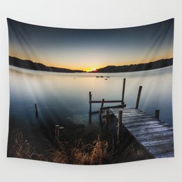 Sunset Over Old Pier - Matte Version Wall Tapestry