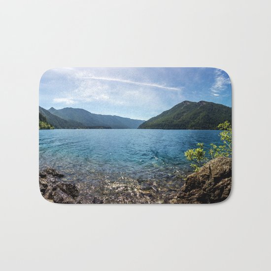 Lake Crescent Olympic Mountain Pano Bath Mat