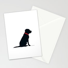 Modern Black Lab Silhouette Stationery Cards