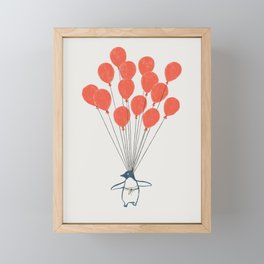 Penguin Balloons Framed Mini Art Print