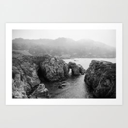 Ocean Arches | Black and White Nature Landscape Photography in California Art Print