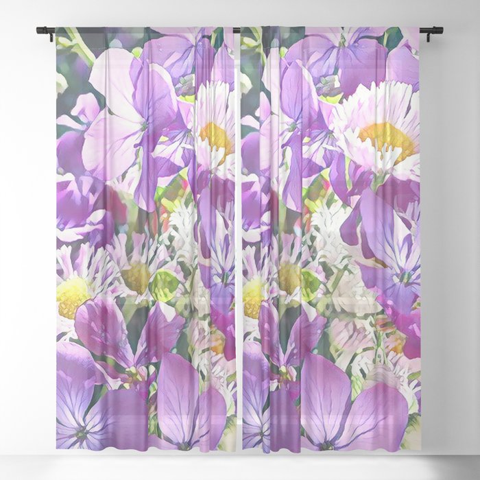 Lilac Shower Sheer Curtain