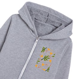 Leaf and flower motifs Kids Zip Hoodie