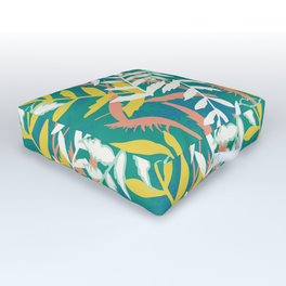 Rotorua Outdoor Floor Cushion | Textiledesign, Rotorua, Foliage, Bold, Ink Pen, Newzealand, Surfacedesign, Teal, Colorways, Drawing 