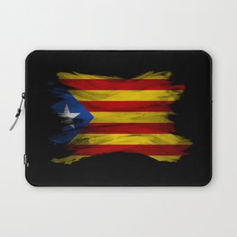 Catalonia flag brush stroke, national flag Laptop Sleeve