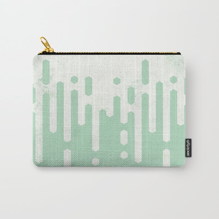 Marble and Geometric Diamond Drips, in Mint Carry-All Pouch