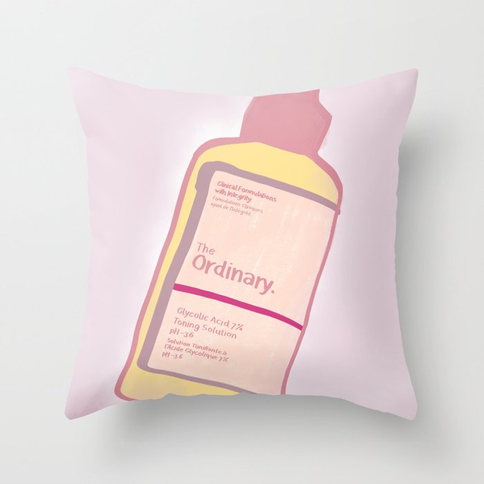 cute skincare inspired by the ordinary Throw Pillow