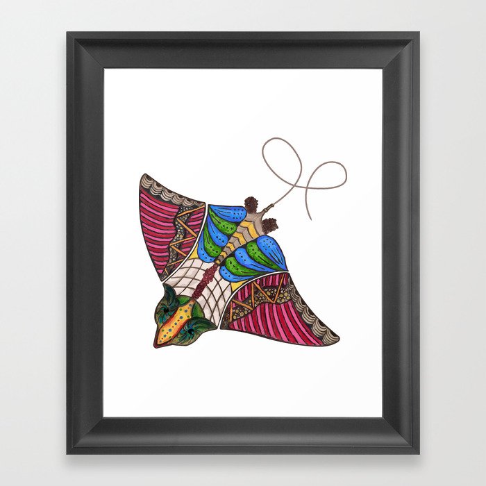 Colorful Stingray Framed Art Print