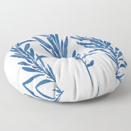 Eucalyptus Branches Blue Floor Pillow