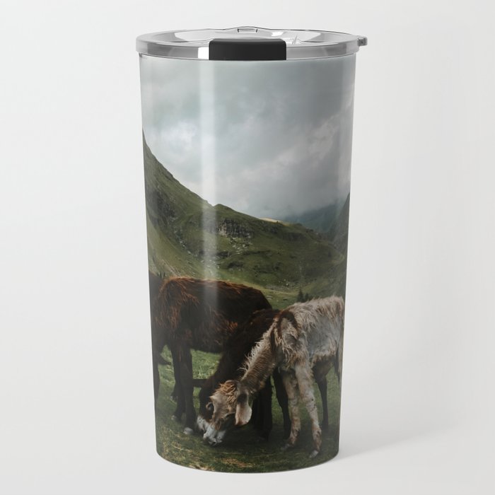 Donkey Friends in the Mountains | Nature and Landscape Photography Travel Mug
