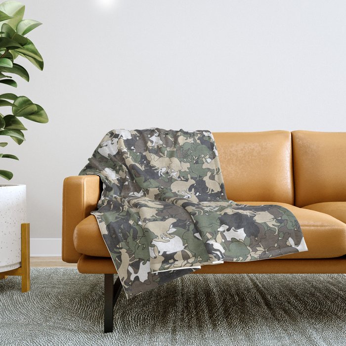 Bunny camouflage Throw Blanket