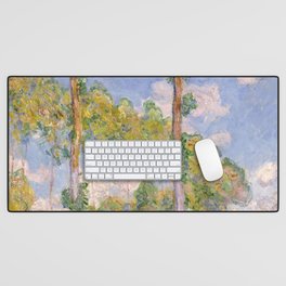 Claude Monet- Poplars in the Sun Desk Mat