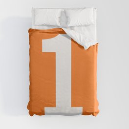 Number 1 (White & Orange) Duvet Cover