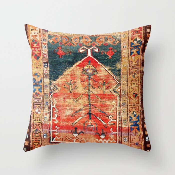 Konya Central Anatolian Niche Rug Print Throw Pillow