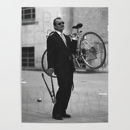 Bill F Murray stealing a bike. Rushmore production photo. Poster