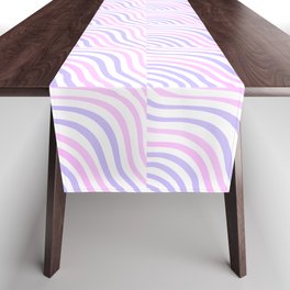 Pastel Pink and Purple Striped Shells Table Runner