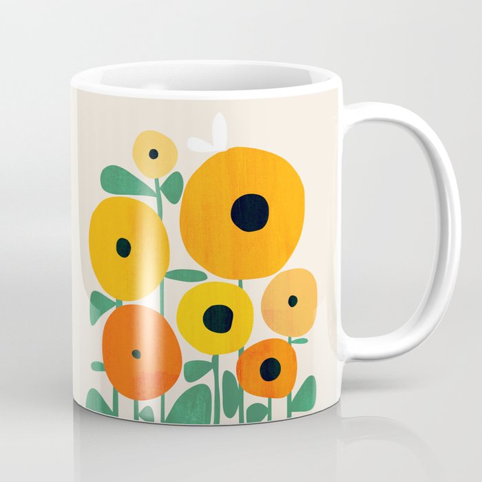 Sunflower and Bee Kaffeebecher
